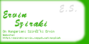ervin sziraki business card